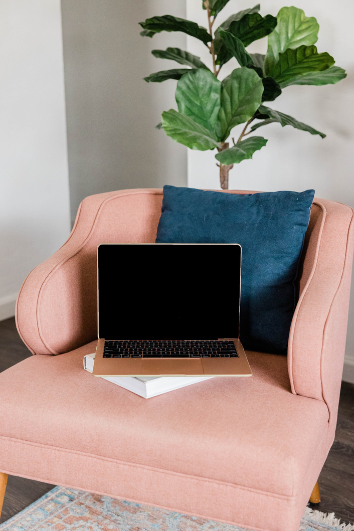 Laptop on Armchair